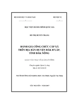 Luận văn thạc sĩ quản lý công đánh giá công chức cấp xã trên địa bàn huyện đắk rlấp tỉnh đăk nông