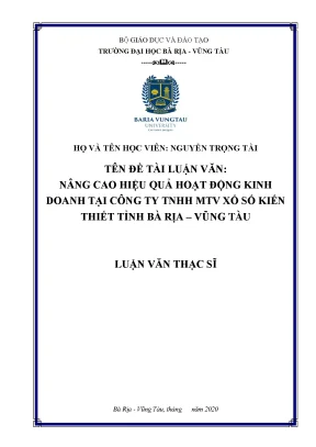 Luận văn thạc sĩ quản trị kinh doanh nâng cao hiệu quả hoạt động kinh doanh tại công ty tnhh mtv xổ số kiến thiết tỉnh bà rịa vũng tàu