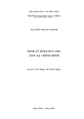 Luận văn thạc sĩ định lý bolzano cho ánh xạ chỉnh hình