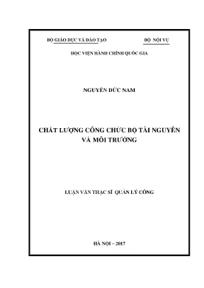 Luận văn thạc sĩ quản lý công chất lượng công chức bộ tài nguyên và môi trường