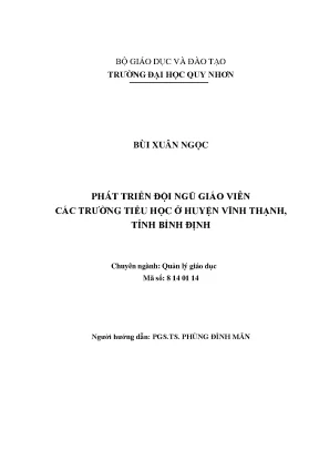 Luận văn thạc sĩ phát triển đội ngũ giáo viên các trường tiểu học ở huyện vĩnh thạnh tỉnh bình định