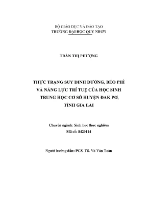 Luận văn thạc sĩ thực trạng suy dinh dưỡng béo phì và năng lực trí tuệ của học sinh thcs huyện đak pơ tỉnh gia lai