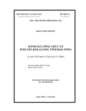 Luận văn thạc sĩ quản lý công đánh giá công chức xã ở huyện đăk glong tỉnh đăk nông