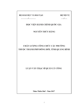 Luận văn thạc sĩ quản lý công chất lượng công chức các phường thuộc thành phố đồng hới tỉnh quảng bình