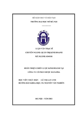 Luận văn thạc sĩ hoàn thiện chiến lược kinh doanh tại công ty cổ phần dược danapha
