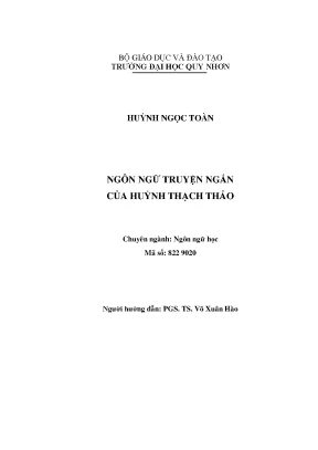 Luận văn thạc sĩ ngôn ngữ truyện ngắn của huỳnh thạch thảo