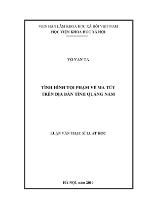 Luận văn thạc sĩ luật học tình hình tội phạm về ma túy trên địa bàn tỉnh quảng nam