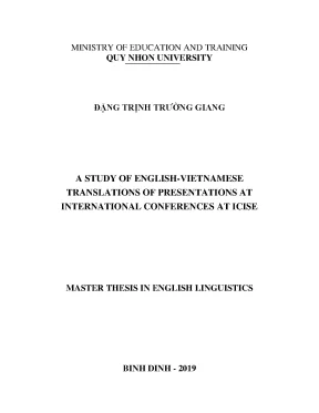 Luận văn thạc sĩ a study of english vietnamese translations of presentations at international conferences at icise