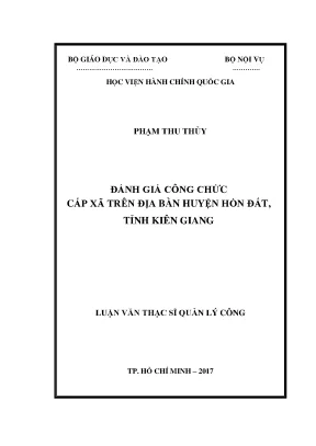 Luận văn thạc sĩ quản lý công đánh giá công chức cấp xã trên địa bàn huyện hòn đất tỉnh kiên giang