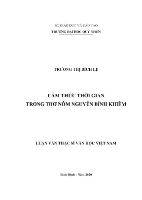 Luận văn thạc sĩ cảm thức thời gian trong thơ nôm nguyễn bỉnh khiêm