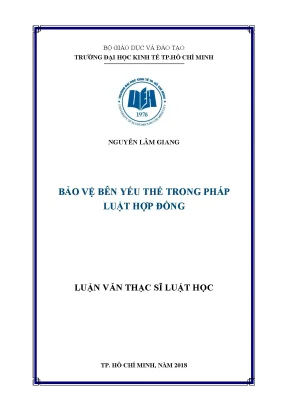 Luận văn thạc sĩ luật học bảo vệ bên yếu thế trong pháp luật hợp đồng