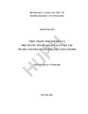Luận văn thực trạng mắc sốt rét và một số yếu tố liên quan tại xã trà tập huyện nam trà my tỉnh quảng nam năm 2012