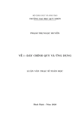 Luận văn thạc sĩ về k dãy chính quy và ứng dụng