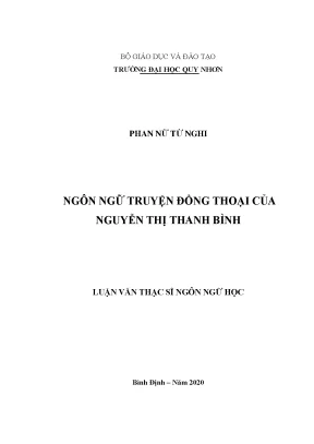 Luận văn thạc sĩ ngôn ngữ truyện đồng thoại của nguyễn thị thanh bình