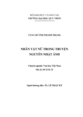 Luận văn thạc sĩ nhân vật nữ trong truyện nguyễn nhật ánh