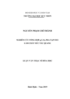 Luận văn thạc sĩ nghiên cứu tổng hợp g c3n4 pha tạp oxy làm chất xúc tác quang