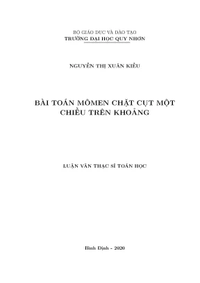 Luận văn thạc sĩ bài toán moomen chặt cụt một chiều trên khoảng
