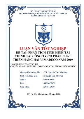 Luận văn tốt nghiệp ngành khai thác vận tải phân tích tình hình tài chính của công ty cổ phần phát triển hàng hải