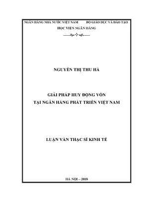 Giải pháp huy động vốn tại ngân hàng phát triển việt nam luận văn thạc sỹ kinh tế