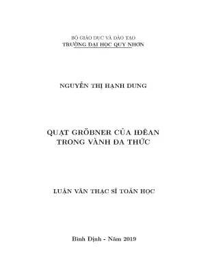 Luận văn thạc sĩ quạt groebner của iđean trong vành đa thức