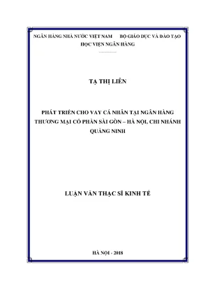 Phát triển cho vay cá nhân tại ngân hàng thương mại cổ phần sài gòn hà nội chi nhánh quảng ninh luận văn thạc sỹ kinh tế