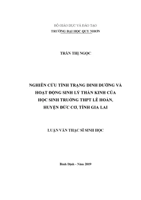Luận văn thạc sĩ nghiên cứu tình trạng dinh dưỡng và hoạt động sinh lý thần kinh của học sinh trường thpt lê hoàn huyện đức cơ tỉnh gia lai