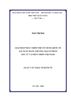 Giải pháp phát triển thẻ tín dụng quốc tế tại ngân hàng thương mại cổ phần đầu tư và phát triển việt nam luận văn thạc sỹ kinh tế