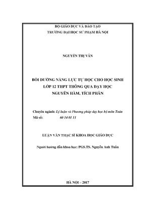 Luận văn thạc sĩ toán học