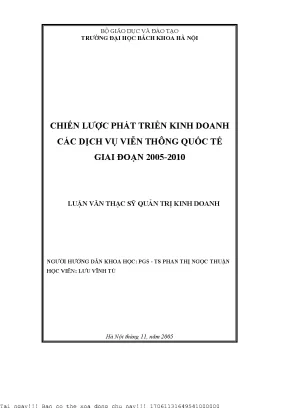 Chiến lượ kinh doanh á dịh vụ viễn thông quố tế giai đoạn 2005 2010  luận văn thạ sỹ ngành quản trị kinh doanh