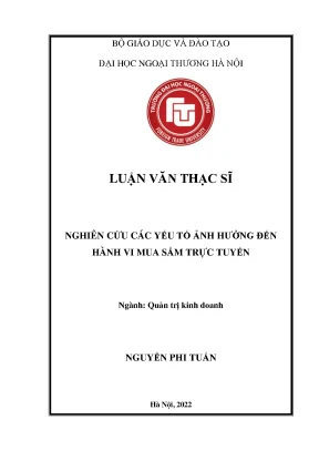Luận văn thạc sĩ quản trị kinh doanh nghiên cứu các yếu tố ảnh hưởng đến hành vi mua sắm trực tuyến