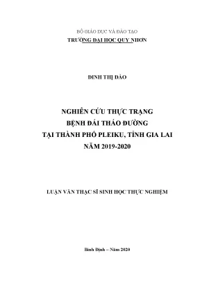 Luận văn thạc sĩ nghiên cứu thực trạng bệnh đái tháo đường tại thành phố pleiku tỉnh gia lai năm 2019 2020