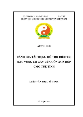 Luận văn thạc sĩ đánh giá tác dụng hỗ trợ điều trị đau vùng cổ gáy của cồn xoa bóp cmo tuệ tĩnh