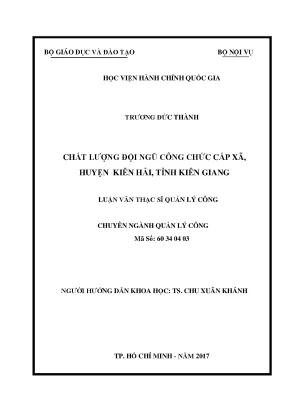 Luận văn thạc sĩ quản lý công chất lượng đội ngũ công chức cấp xã huyện kiên hải tỉnh kiên giang