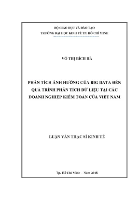 Luận văn thạc sĩ kinh tế phân tích ảnh hưởng của big data đến quá trình phân tích dữ liệu tại các doanh nghiệp kiểm toán của việt nam