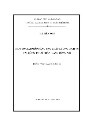 Luận văn thạc sĩ kinh tế một số giải pháp nâng cao chất lượng dịch vụ công ty cổ phần cảng đồng nai