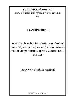 Luận văn thạc sĩ giải pháp nâng cao chất lượng dịch vụ tại công ty tnhh tư vấn và kiểm toán gia cát