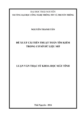 Luận văn thạc sĩ đề xuất cải tiến thuật toán tìm kiếm trong cơ sở dữ liệu mờ