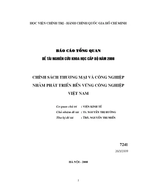 Luận văn chính sách thương mại và công nghiệp nhằm phát triển bền vững công nghiệp việt nam