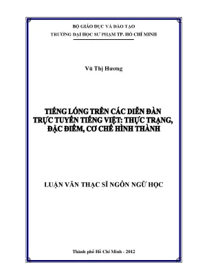 Luận văn thạc sĩ tiếng lóng trên các diễn đàn trực tuyến tiếng việt thực trạng đặc điểm cơ chế hình thành