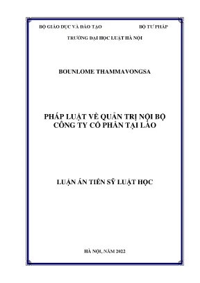 Luận án tiến sĩ pháp luật về quản trị nội bộ công ty cổ phần tại lào