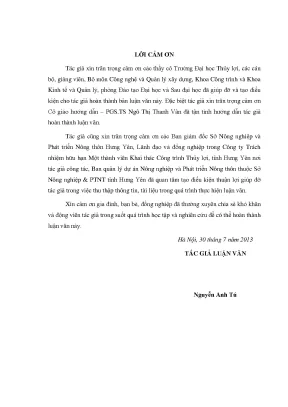 Luận văn thạc sĩ nghiên cứu giải pháp nâng cao công tác quản lý trong giai đoạn chuẩn bị đầu tư các dự án xây dựng công trình thủy lợi trên địa bàn tỉnh hưng yên