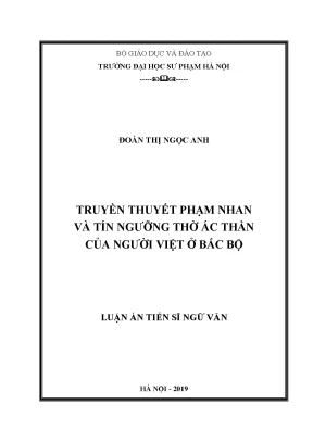 Luận án tiến sĩ truyền thuyết phạm nhan và tín ngưỡng thờ ác thần của người việt