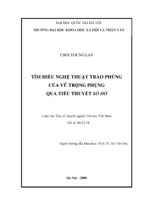 Luận văn thạc sĩ tìm hiểu nghệ thuật trào phúng của vũ trọng phụng qua tiểu thuyết số đỏ
