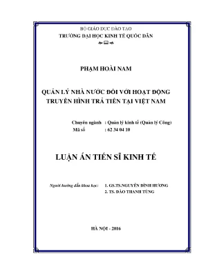 Luận án tiến sĩ quản lý nhà nước đối với hoạt động truyền hình trả tiền tại việt nam