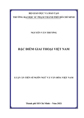 Luận án tiến sĩ ngôn ngữ và văn hóa việt nam đặc điểm giai thoại việt nam