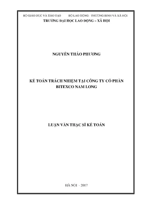 Luận văn thạc sĩ kế toán trách nhiệm tại công ty cổ phần bitexco nam long