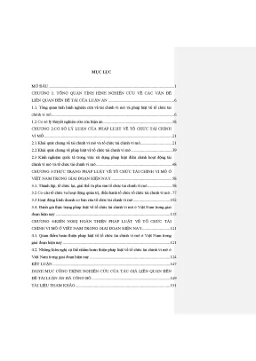 Luận án tiến sĩ luật học pháp luật về tổ chức tài chính vi mô ở việt nam