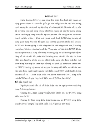 Luận văn tốt nghiệp hoàn thiện kiểm toán khoản mục nợ ptncc trong kiểm toán bctc do công ty hợp danh kiểm toán việt nam thực hiện