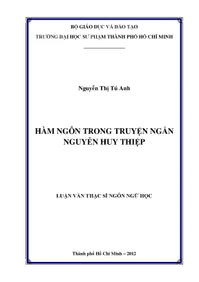 Luận văn thạc sĩ hàm ngôn trong truyện ngắn nguyễn huy thiệp