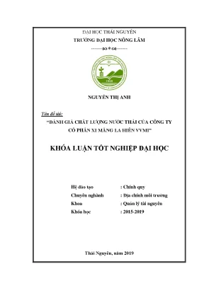Luận văn đánh giá chất lượng nước thải của công ty cổ phần xi măng la hiên vvmi